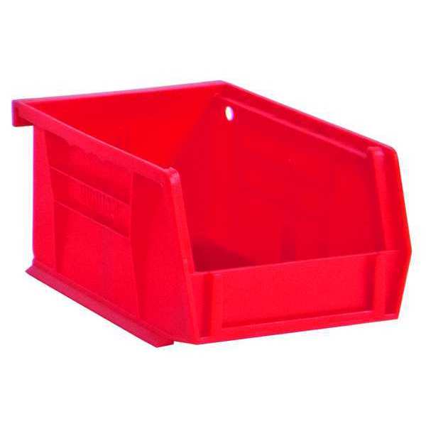Hang & Stack Storage Bin, Red, Copolymer Polypropylene, 5 in L x 4 in W x 3 in H