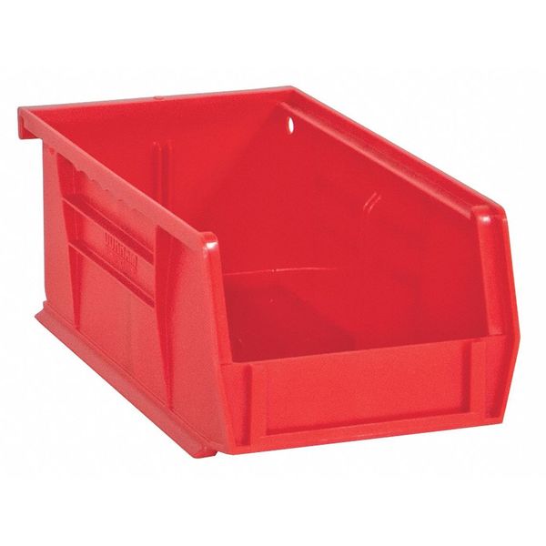 Hang & Stack Storage Bin, Red, Copolymer Polypropylene, 7 in L x 4 in W x 3 in H