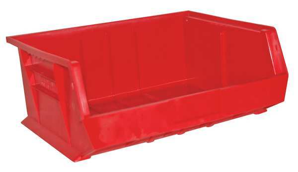 Hang & Stack Storage Bin, Red, Copolymer Polypropylene, 15 in L x 16 in W x 7 in H