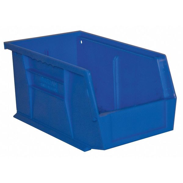 Hang & Stack Storage Bin, Blue, Copolymer Polypropylene, 11 in L x 6 in W x 5 in H
