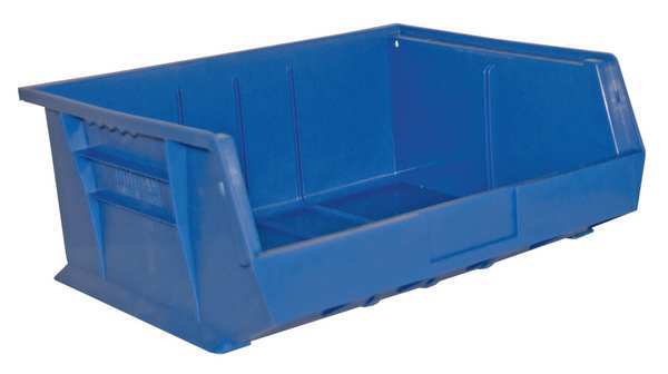 Hang & Stack Storage Bin, Blue, Copolymer Polypropylene, 15 in L x 16 in W x 7 in H