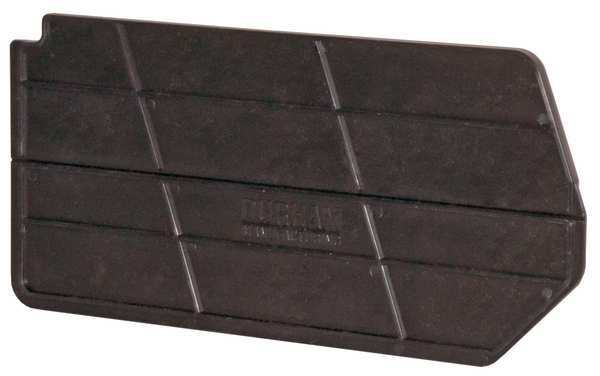 polypropylene Bin Divider, Black, 7 in L, 2-3/4 in H
