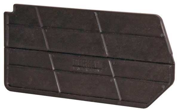 polypropylene Bin Divider, Black, 15 in L, 6-3/4 in H