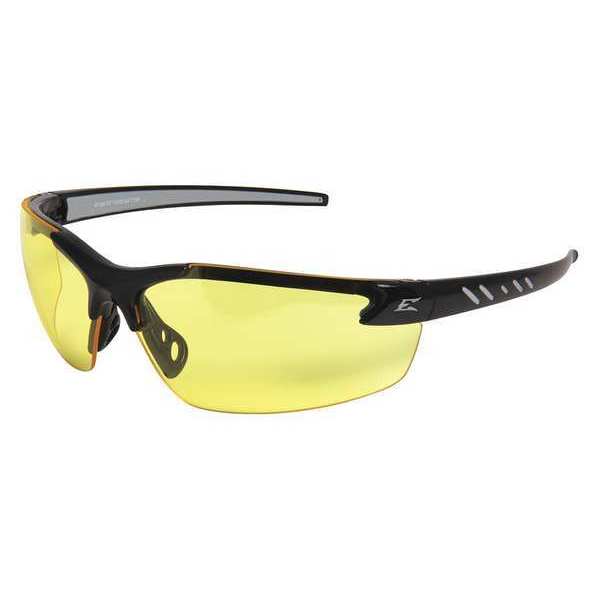 Safety Glasses, Wraparound Yellow Polycarbonate Lens, Anti-Fog, Scratch-Resistant