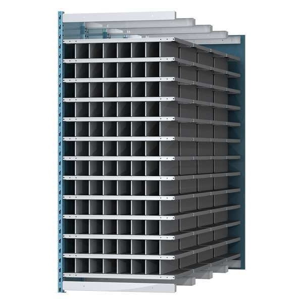Steel Add-On Pigeonhole Bin Unit, 96 in D x 87 in H x 36 in W, 13 Shelves, Blue/Gray
