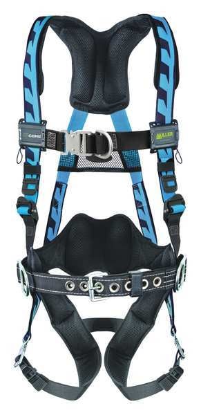 Full Body Harness, Vest Style, 2XL/3XL, Polyester, Blue