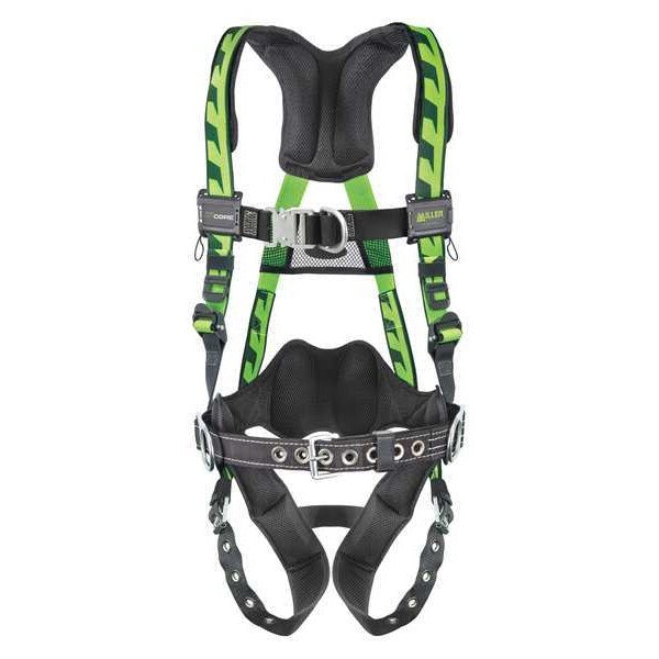 Full Body Harness, Vest Style, S/M, Polyester, Green