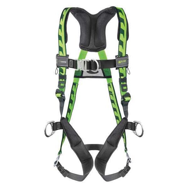 Full Body Harness, Vest Style, L/XL, Polyester, Green