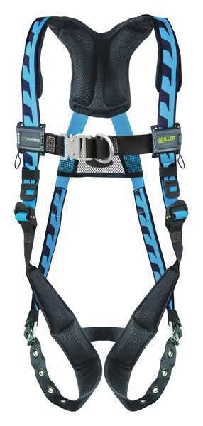 Full Body Harness, Vest Style, S/M, Polyester, Blue