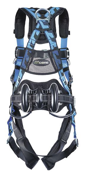 Full Body Harness, Vest Style, L/XL, Polyester, Blue