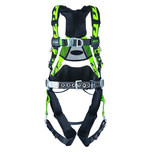 Full Body Harness, Vest Style, L/XL, Polyester, Green
