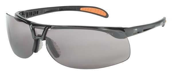Safety Glasses, Wraparound Gray Polycarbonate Lens