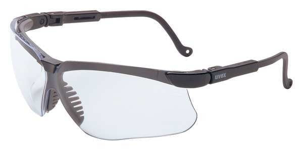 Safety Glasses, Genesis, HydroShield Anti-Fog, Ultra-Dura Hardcoat, Black Half-Frame, Clear Lens
