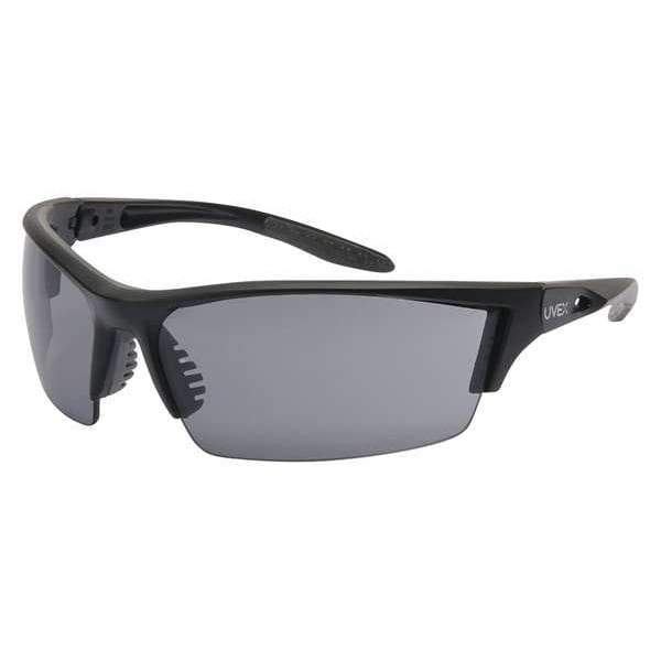 Safety Glasses, Wraparound Gray Polycarbonate Lens, Anti-Fog
