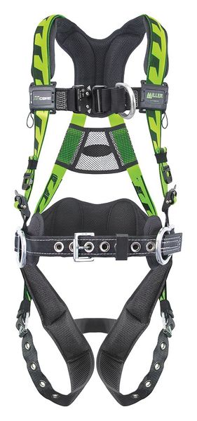 Full Body Harness, Vest Style, 2XL/3XL, Polyester, Green