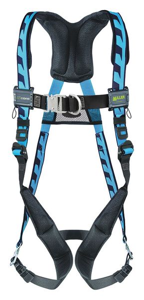 Full Body Harness, Vest Style, 2XL/3XL, Polyester, Blue