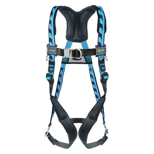 Full Body Harness, Vest Style, L/XL, Polyester, Blue