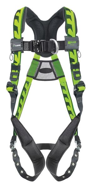 Full Body Harness, Vest Style, S/M, Polyester, Green