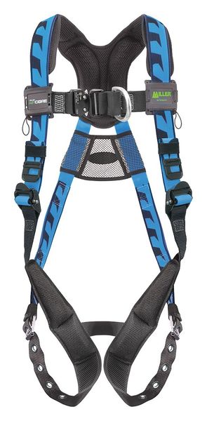 Full Body Harness, Vest Style, 2XL/3XL, Polyester, Blue