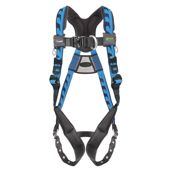 Full Body Harness, Vest Style, L/XL, Polyester, Blue