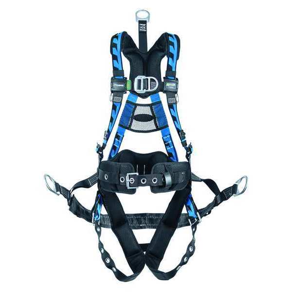 Full Body Harness, Vest Style, 2XL/3XL, Polyester, Blue
