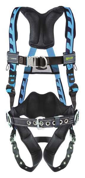 Full Body Harness, Vest Style, 2XL/3XL, Polyester, Blue