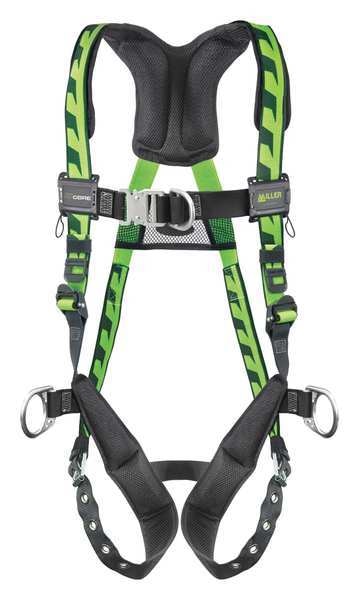 Full Body Harness, Vest Style, 2XL/3XL, Polyester, Green