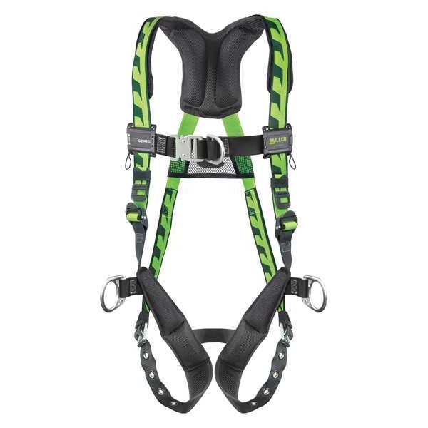 Full Body Harness, Vest Style, S/M, Polyester, Green