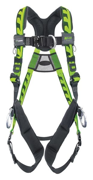 Full Body Harness, Vest Style, L/XL, Polyester, Green
