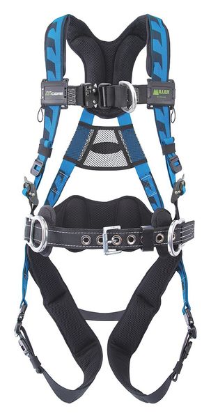 Full Body Harness, Vest Style, S/M, Polyester, Blue