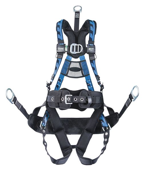 Full Body Harness, Vest Style, S/M, Polyester, Blue