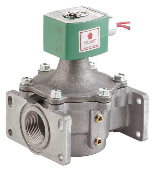 12V DC Aluminum Fuel Gas Solenoid Valve, Normally Closed, 1 1/4 in Pipe Size