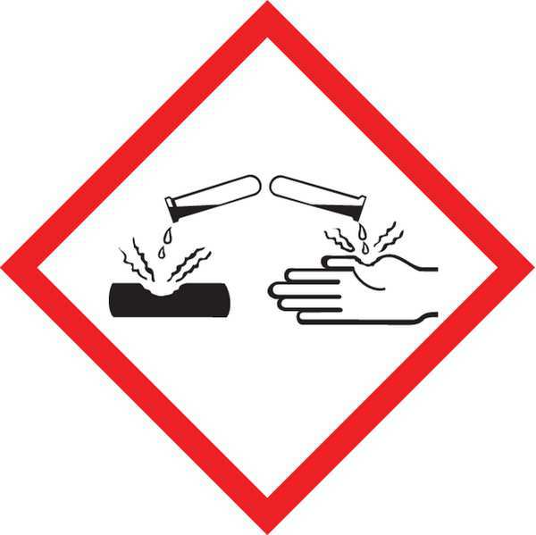 Label, Corrosive, 2x2 In, Ctd Paper, 500Roll