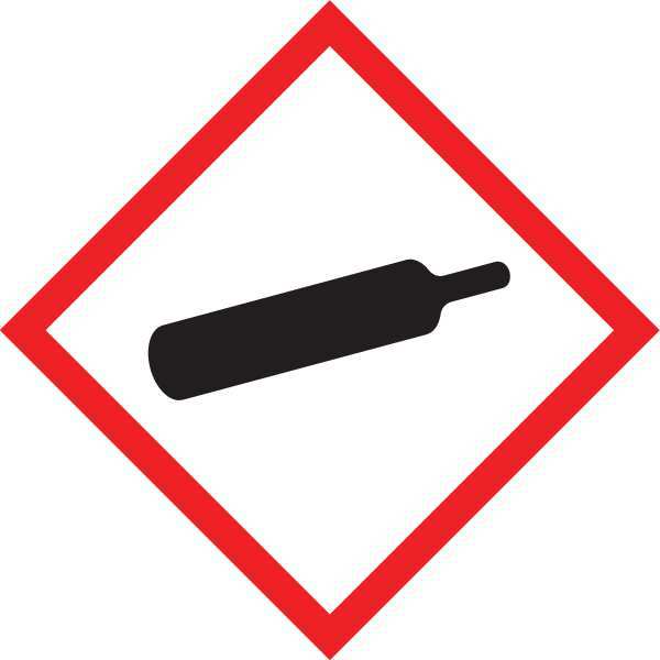 Label, Gas Cylinder, 1x1 In, Poly, 500 Roll