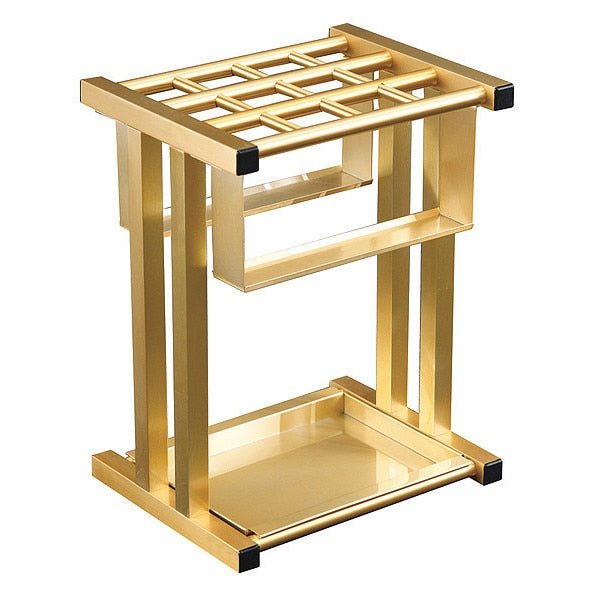 Umbrella Stand, 12 Umbrellas, Finish: Satin Brass