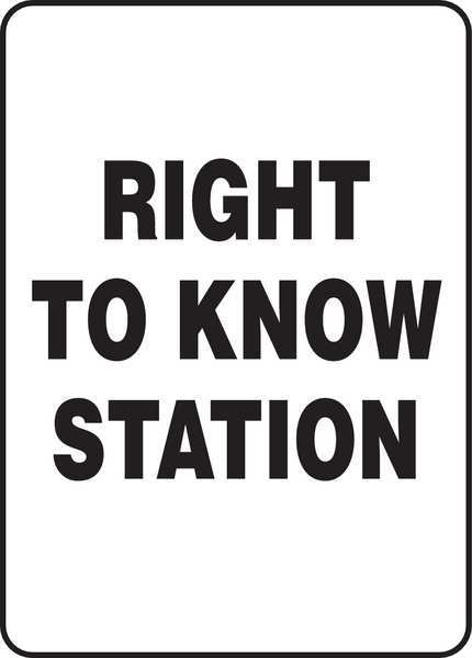 Right To Know Station SafetySign, Plastic