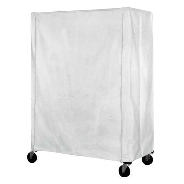Cart Cover, 72x24x74, White, Nylon, Zipper
