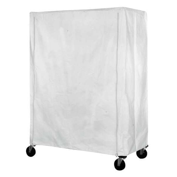 Cart Cover, 60x24x63, White, Nylon, Zipper