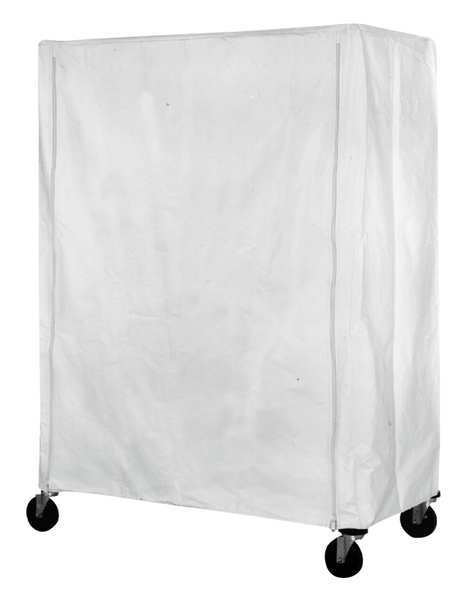 Cart Cover, 60x21x63, White, Nylon, Zipper