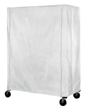 Cart Cover, 48x21x54, White, Nylon, Zipper