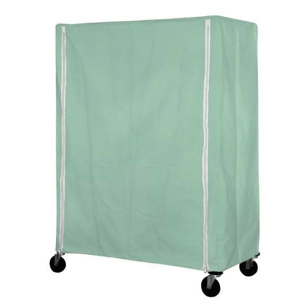 Cart Cover, 48x24x74, Green, Nylon, Zipper