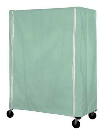 Cart Cover, 36x18x63, Green, Nylon, Zipper