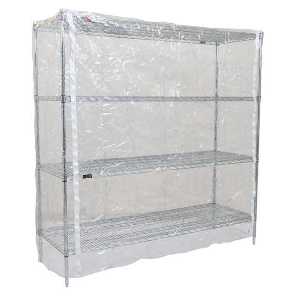 Cart Cover, 60x18x63, Clear, Vinyl, Zipper