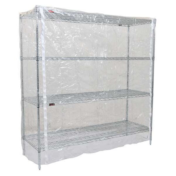 Cart Cover, 48x24x86, Clear, Vinyl, Zipper