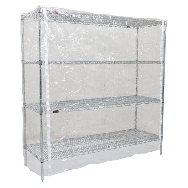 Cart Cover, 48x24x63, Clear, Vinyl, Zipper