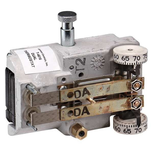 Pneumatic Thermostat, Dual Temperature, Heating and Cooling, 2 Pipe