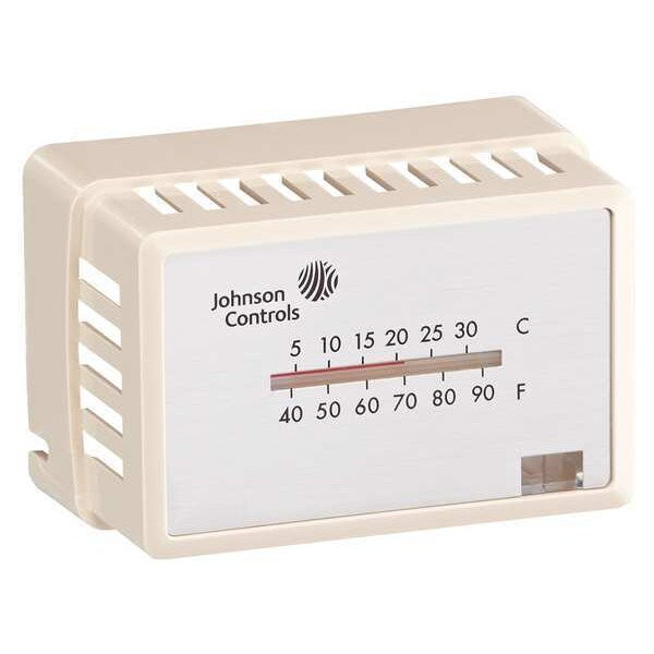 Pneumatic Thermostat Cover, Beige, Mounting Style: Horizontal, Thermometer, Single Window