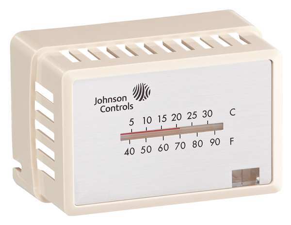 Pneumatic Thermostat Cover, White, Mounting Style: Horizontal, Thermometer, Single Window