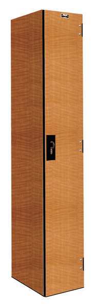 Wardrobe Locker, 12 in W, 18 in D, 72 in H, (1) Tier, (1) Wide, Light Wood