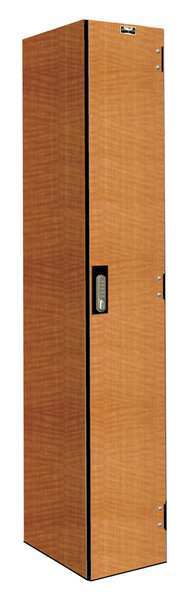 Wardrobe Locker, 12 in W, 18 in D, 72 in H, (1) Tier, (1) Wide, Light Wood